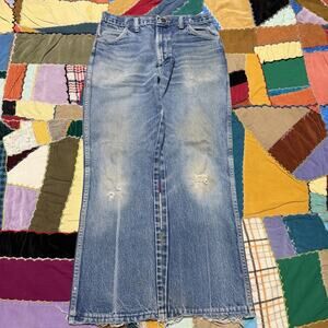 Vintage 80s 90s Rustler Fatigued Faded Blue Jeans 28Wx25.5L